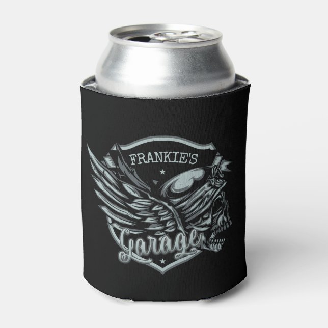 Individuelle Name Biker Skull Wings Motorradgarage Dosenkühler (Kanne Vorderseite)