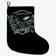 Individuelle Name Biker Skull Wings Motorradgarage