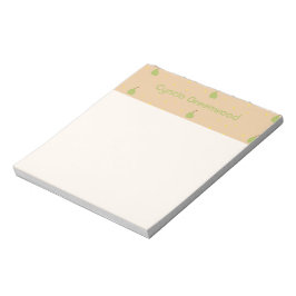Individuelle Name-Birnmuster braun Notizblock