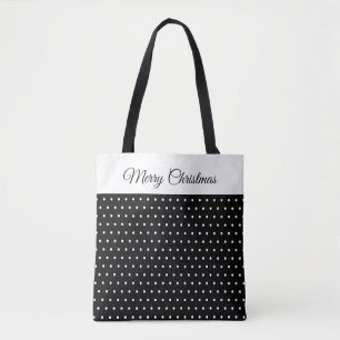 Individuelle Name Black and White Polka Dot Tasche
