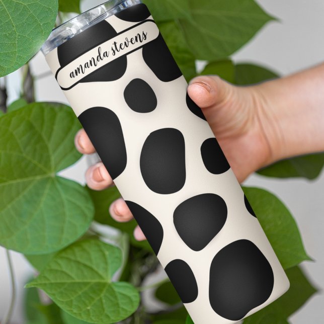 Individuelle Name Black Typografy Abstrakt Pattern Thermosbecher (Von Creator hochgeladen)