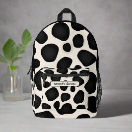 Individuelle Name Black Typografy Pattern Abstrakt Bedruckter Rucksack