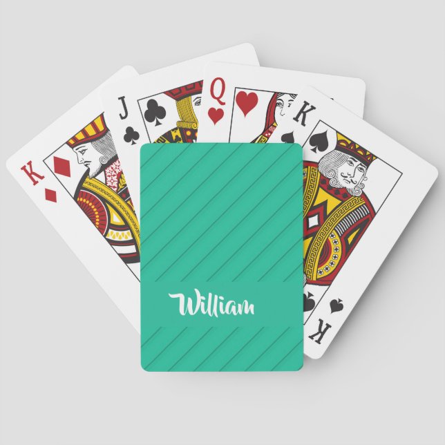 Individuelle Name blau diagonal strukturierter Kun Spielkarten (Rückseite)