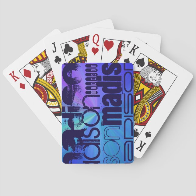 Individuelle Name; blau und Abstrakt Lila, grün, b Spielkarten (Rückseite)