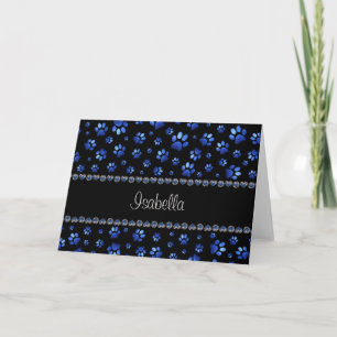 Individuelle Name, blaue Glitzer-Hundpaare Einladung
