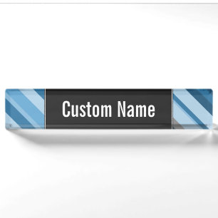 Individuelle Name + Blauer und grauer Streifen Typ Namensplakette