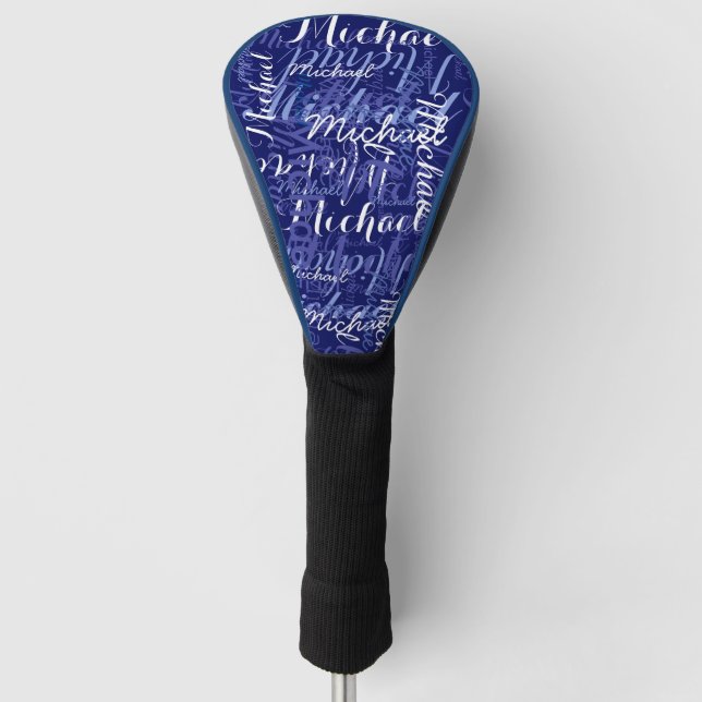 Individuelle Name Blue Golf Headcover (Vorderseite)
