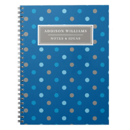 Individuelle Name Blue Gray Polka Dot Pattern Note Notizblock