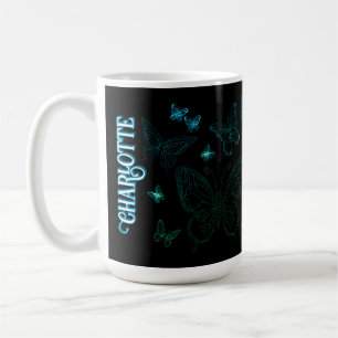 Individuelle Name Blue Green Butterfly Geschenk fü Kaffeetasse