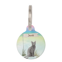 Individuelle Name Blue Russian Cat Pet Haustiermarke