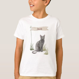 Individuelle Name Blue Russian Cat Pet T-Shirt
