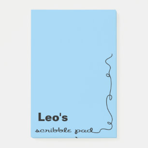 Individuelle Name Blue Scribble Pad Post-it Klebezettel