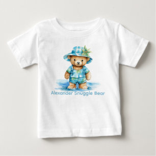 Individuelle Name Blue Teddy Bear Baby Shirt