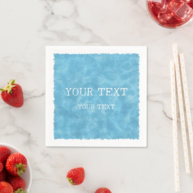Individuelle Name Blue Watercolor Serviette (Beispiel)