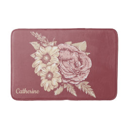 Individuelle Name Blume Illustrationsbad Matten