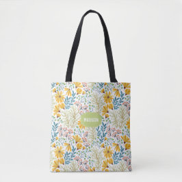 Individuelle Name Blume Illustrationsbeutel Tasche