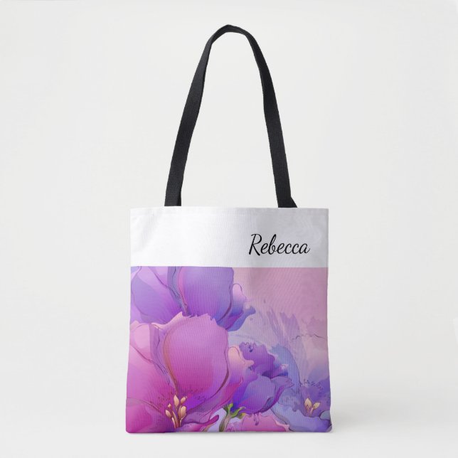 Individuelle Name | Blume - Malgeschenk Tasche (Vorderseite)