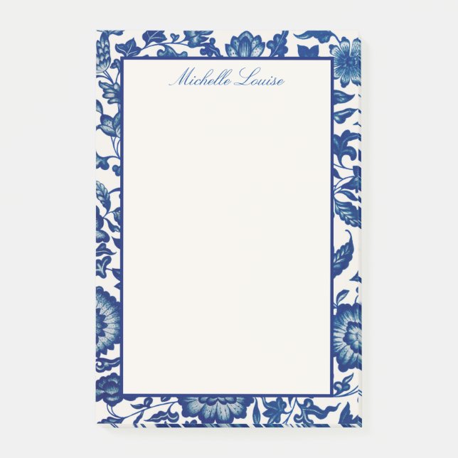 Individuelle Name Blumenflache Post-it-Hinweise Post-it Klebezettel (Vorderseite)