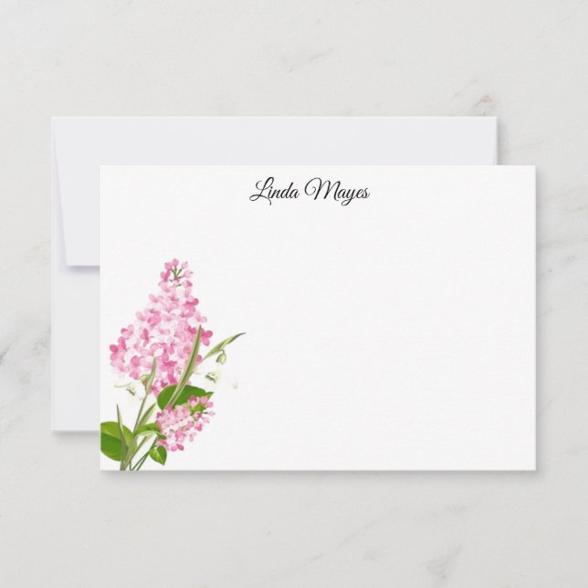 Individuelle Name-Blumenkarte Mitteilungskarte (Vorderseite)