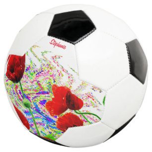 Individuelle Name Blumenmohn Blume Farblich Künstl Fußball