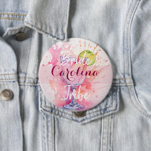 Individuelle Name Blush Pink Junggeselinnen-Abschi Button