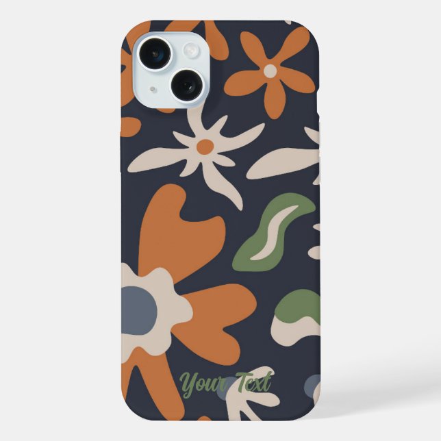 Individuelle Name Boho Floral iPhone 15 Plus Hülle (Rückseite)