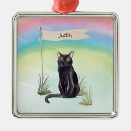 Individuelle Name Bombay Cat Pet Ornament Aus Metall