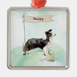 Individuelle Name Border Collie Pet Hund Ornament Aus Metall