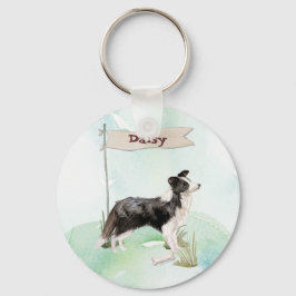 Individuelle Name Border Collie Pet Hund Schlüsselanhänger