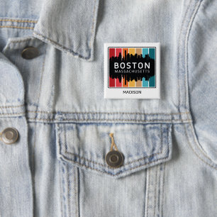 Individuelle Name Boston Massachusetts Button