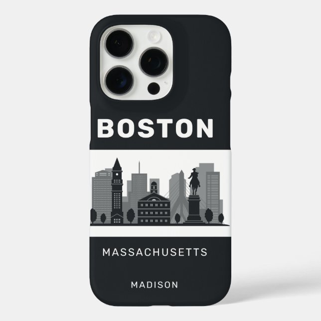 Individuelle Name Boston Massachusetts iPhone 16 Pro Hülle (Rückseite)