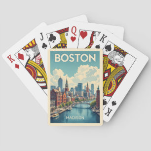 Individuelle Name Boston Massachusetts Spielkarten
