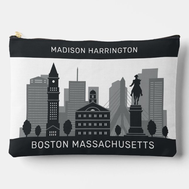 Individuelle Name Boston Massachusetts Zubehörtasche (Vorderseite)