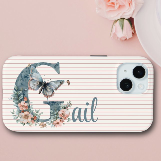 Individuelle Name | Botanischer Anfang | Butterfly Case-Mate iPhone Hülle (Von Creator hochgeladen)