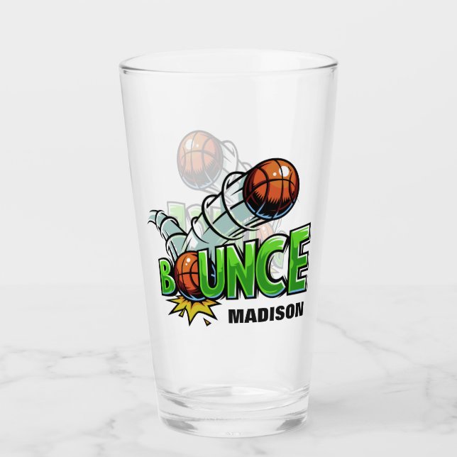 Individuelle Name BOUNCE Basketballfeld Glas (Vorderseite)