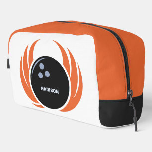 Individuelle Name Bowling Ball mit Flamme Waschbeutel