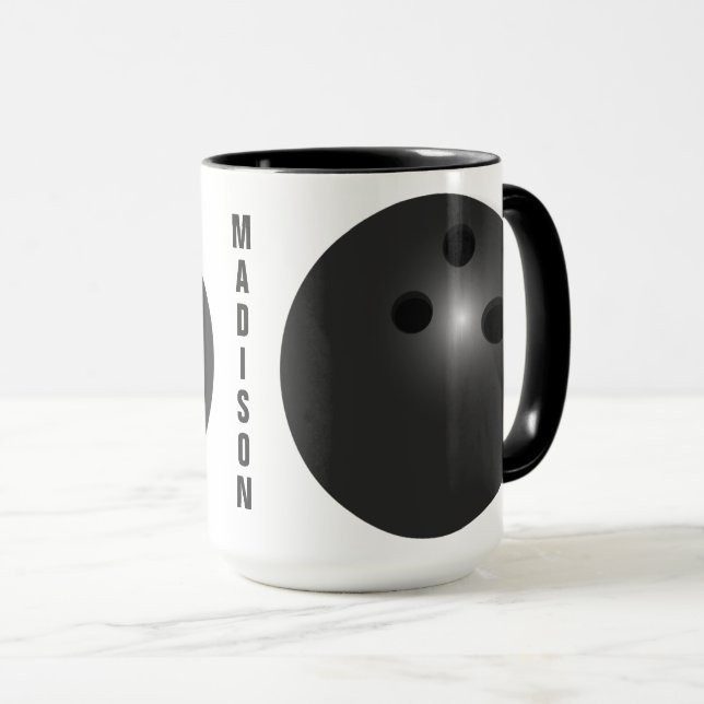 individuelle Name Bowling Ball Tasse (VorderseiteRechts)