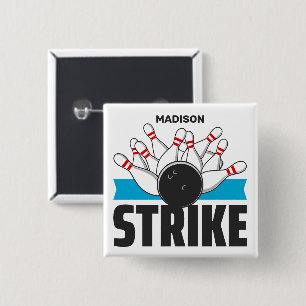 Individuelle Name Bowling Strike Button