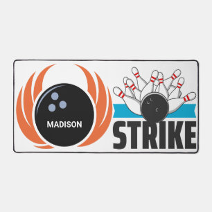 Individuelle Name Bowling Strike Schreibtischunterlage