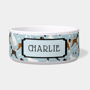 Individuelle Name Boxer Dog Knochen und Paare Napf