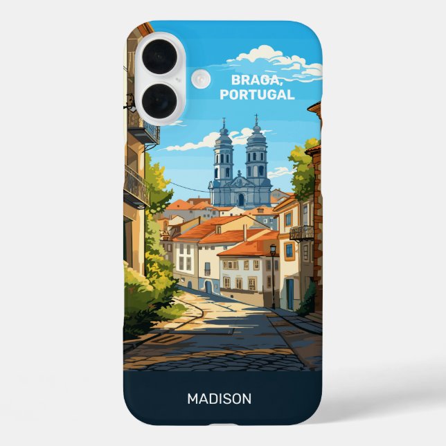Individuelle Name Braga Portugal iPhone 16 Plus Hülle (Rückseite)