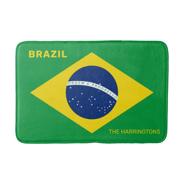 Individuelle Name Brasilien - Flagge Badematte (Vorderseite)