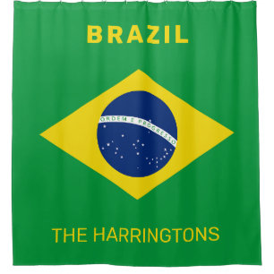 Individuelle Name Brasilien - Flagge Duschvorhang