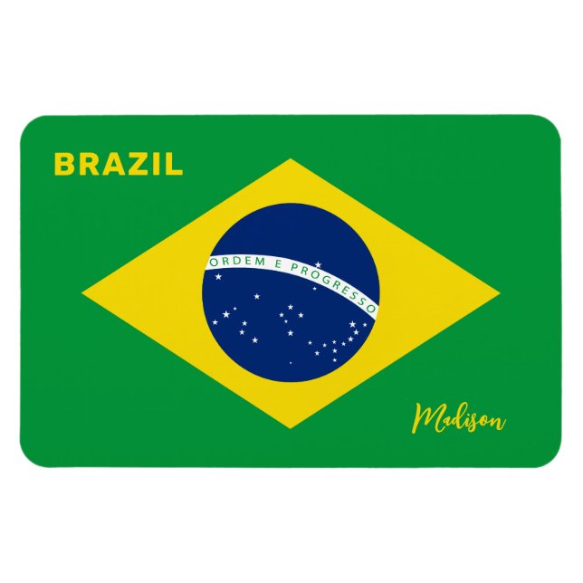 Individuelle Name Brasilien - Flagge Magnet (Horizontal)