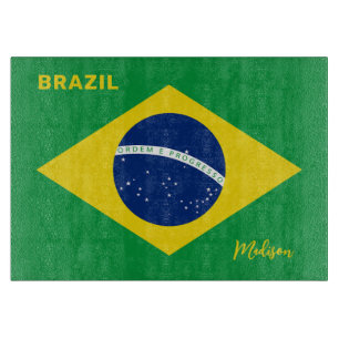 Individuelle Name Brasilien - Flagge Schneidebrett