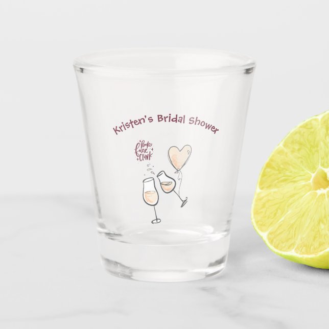 Individuelle Name Brautparty Clinking Wein Schnapsglas (Vorderseite)