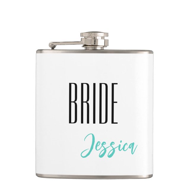 Individuelle Name Bride Flask Flachmann (Vorderseite)