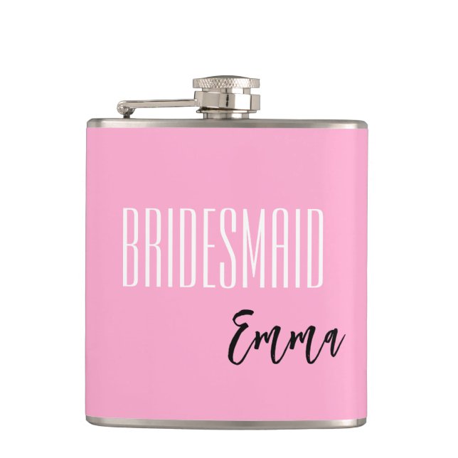 Individuelle Name Bridesmaid Flask Flachmann (Vorderseite)