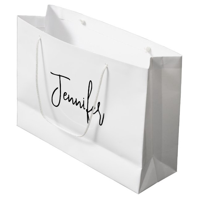 Individuelle Name Bridesmaid Wedding Junggeselinne Große Geschenktüte (Vorderseite Schrägansicht)