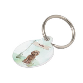 Individuelle Name Brown Cockapoo Haustier Hund Haustiermarke